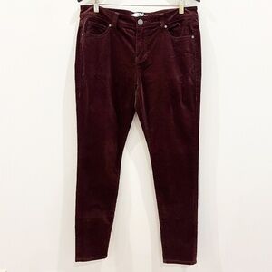 CAbi NEW Corduroy Pants Womens 12 Burgundy Skinny Vineyard Office Stretch 4509
